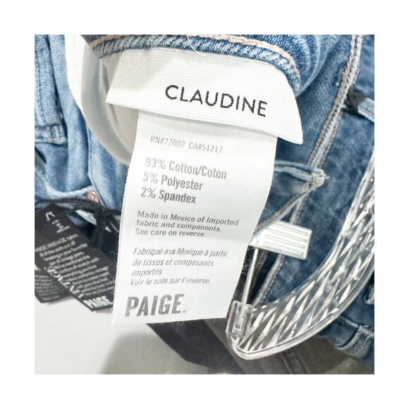 Paige Claudine Darling Wisiesta Hem Slim Boot Cut Jean Denim Blue Size 31 NWT - Picture 11 of 15